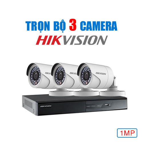 Trọn Bộ 3 Camera Hikvision 1MP