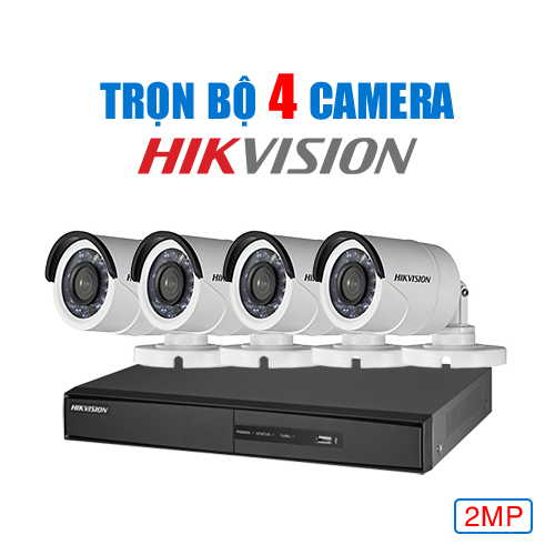 Trọn Bộ 4 Camera Hikvision 2MP